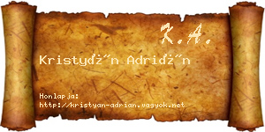 Kristyán Adrián névjegykártya